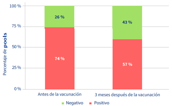 Evolución de la positividad para el PRRS